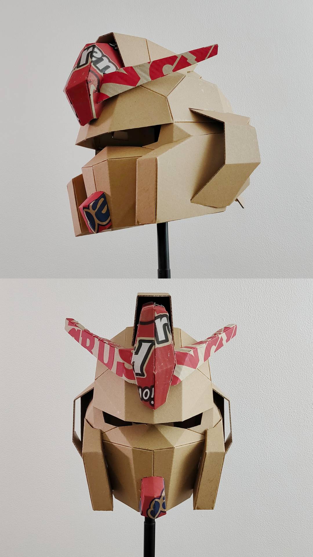 Mecha robot helmet dari kardus