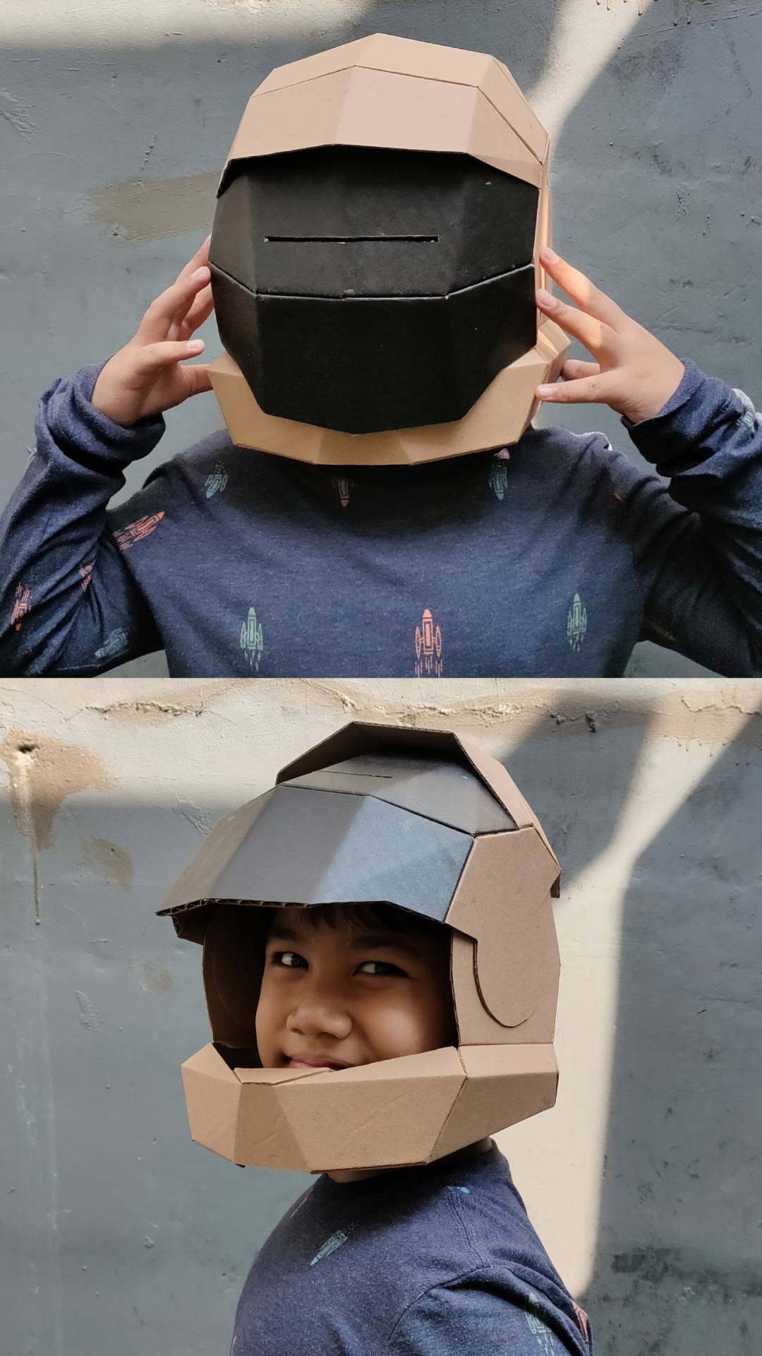 Helm astronot dari kardus