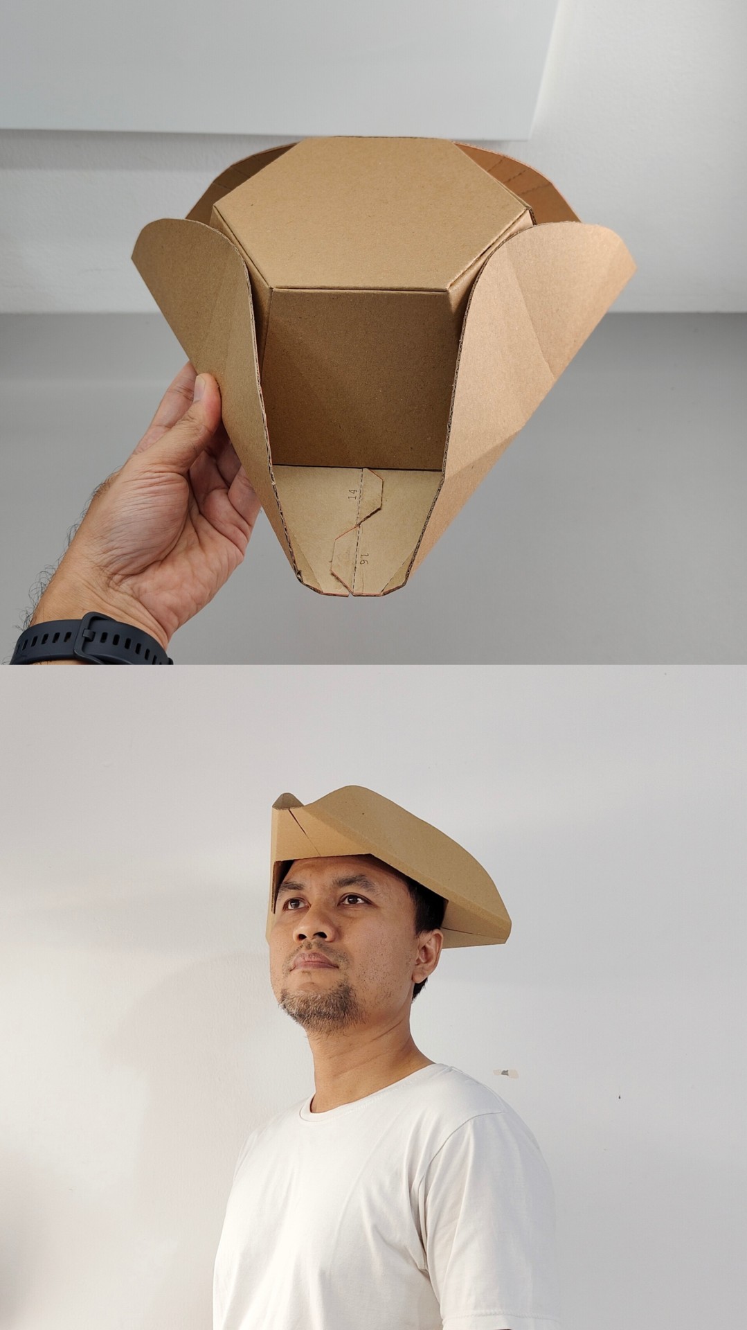 Topi Bajak Laut model Tricorne Simpel dari kardus