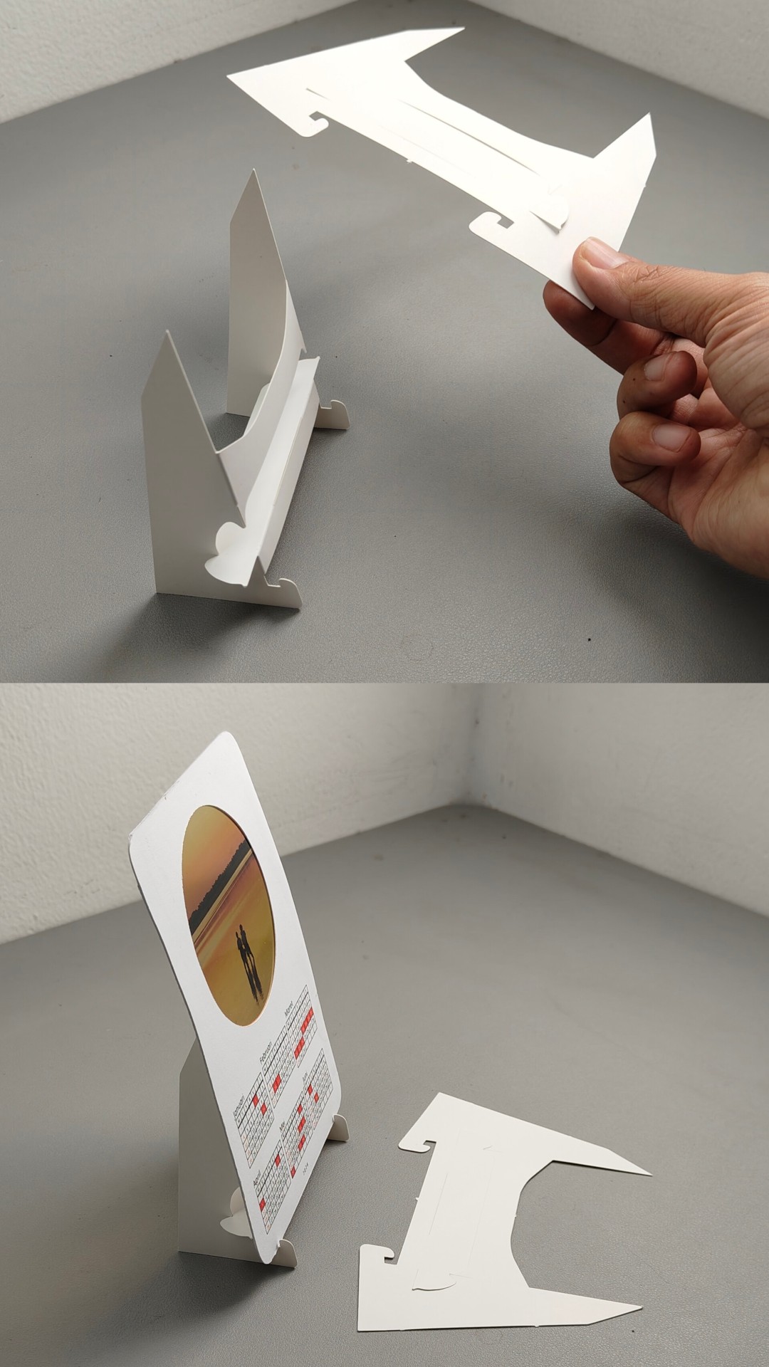 Stand atau penyangga foto dari kertas dari kardus