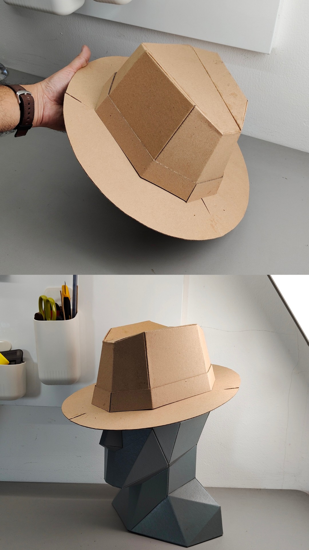Topi Fedora dari kardus