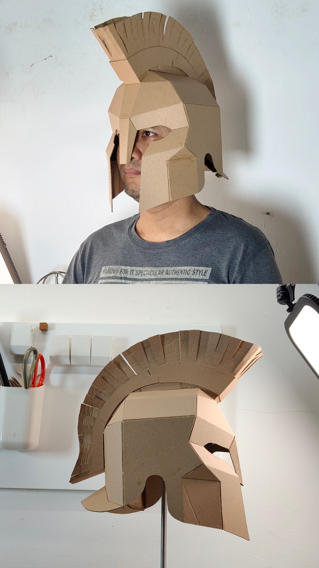 Helm Raja Yunani Kuno dari kardus