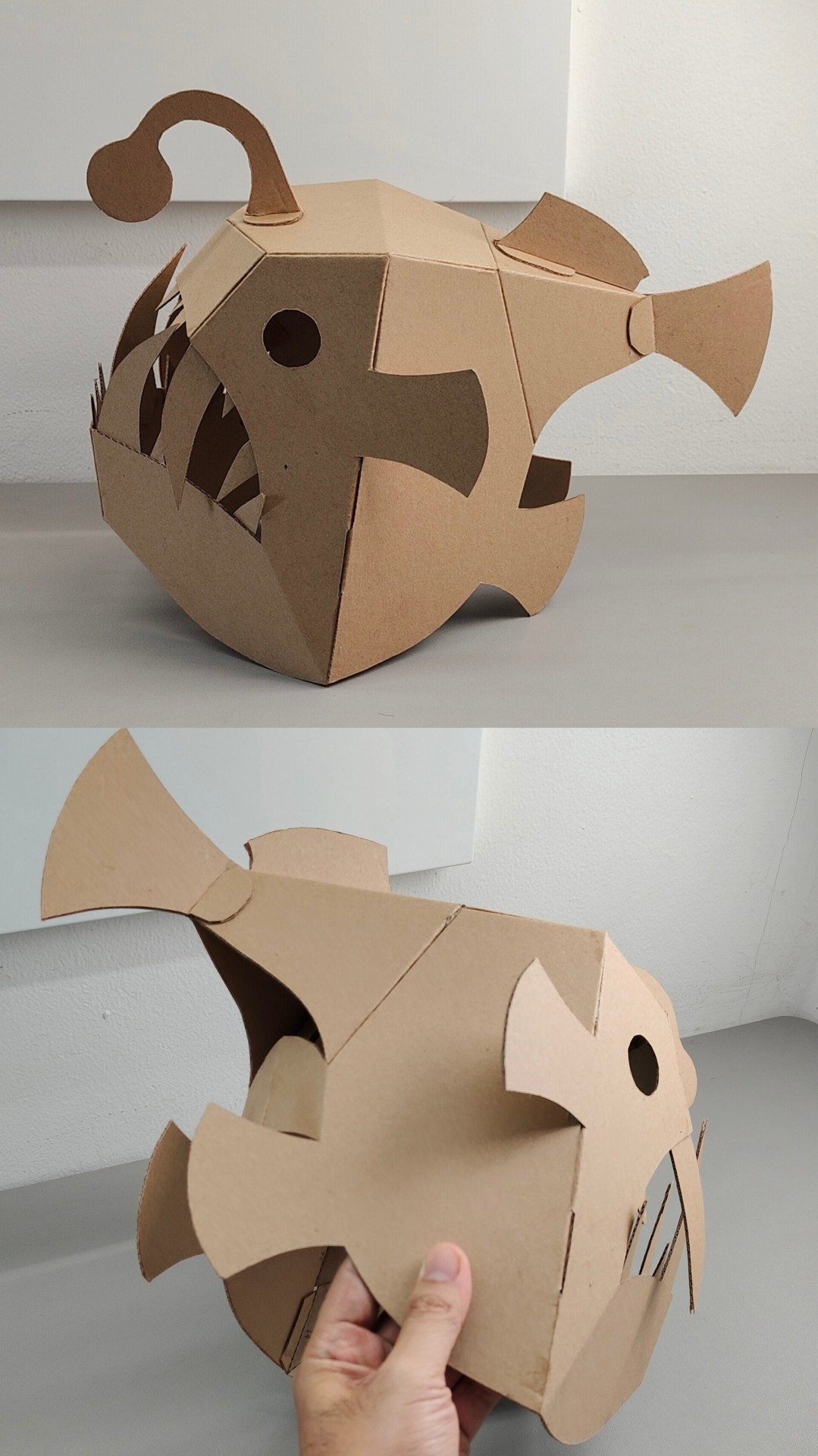 cardboard Angler Fish Full Head Mask