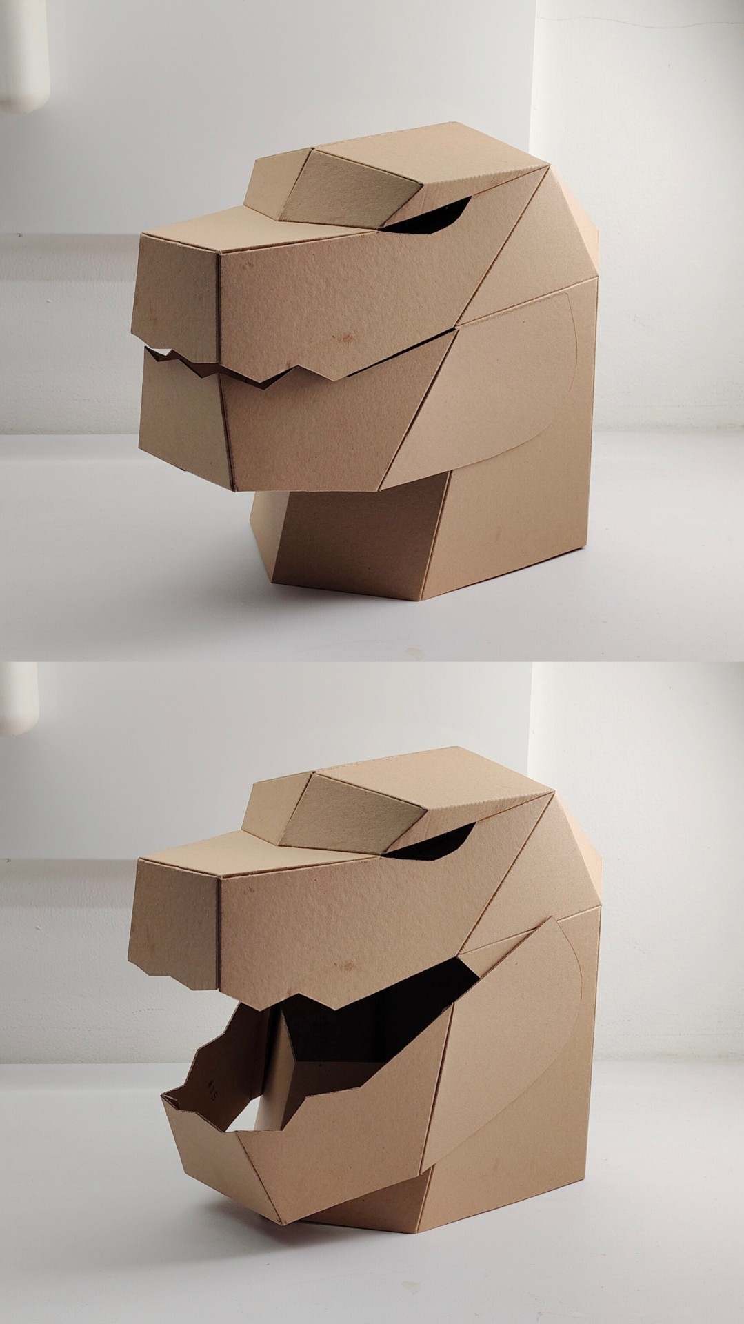 cardboard Kaiju Monster Full Face Mask